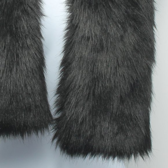 Unreal Fur Scarf Warm Winter Fall Black 39x5 inches - Picture 4 of 8